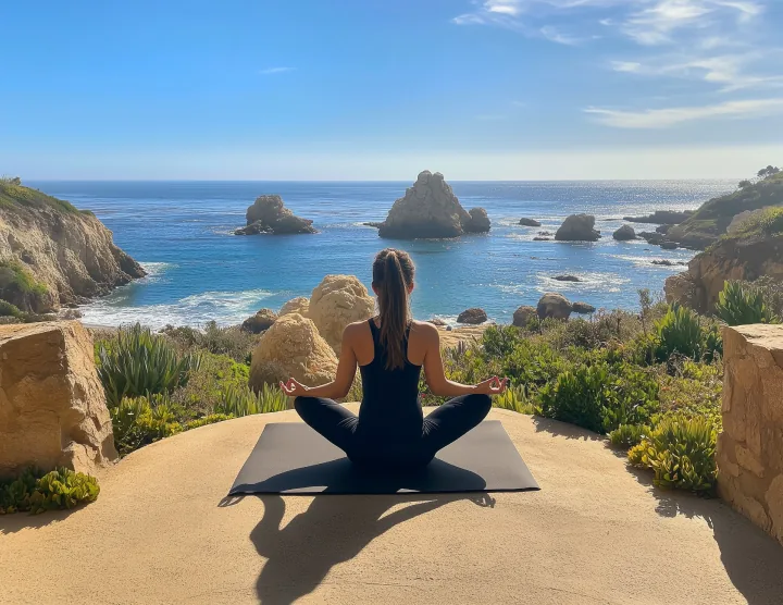 A yoga practitioner holding a balanced pose