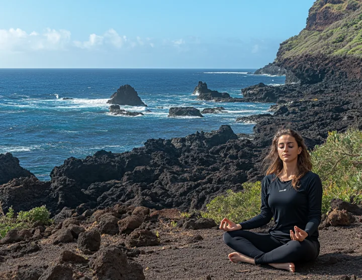 An expecting mother in a supported yoga pose