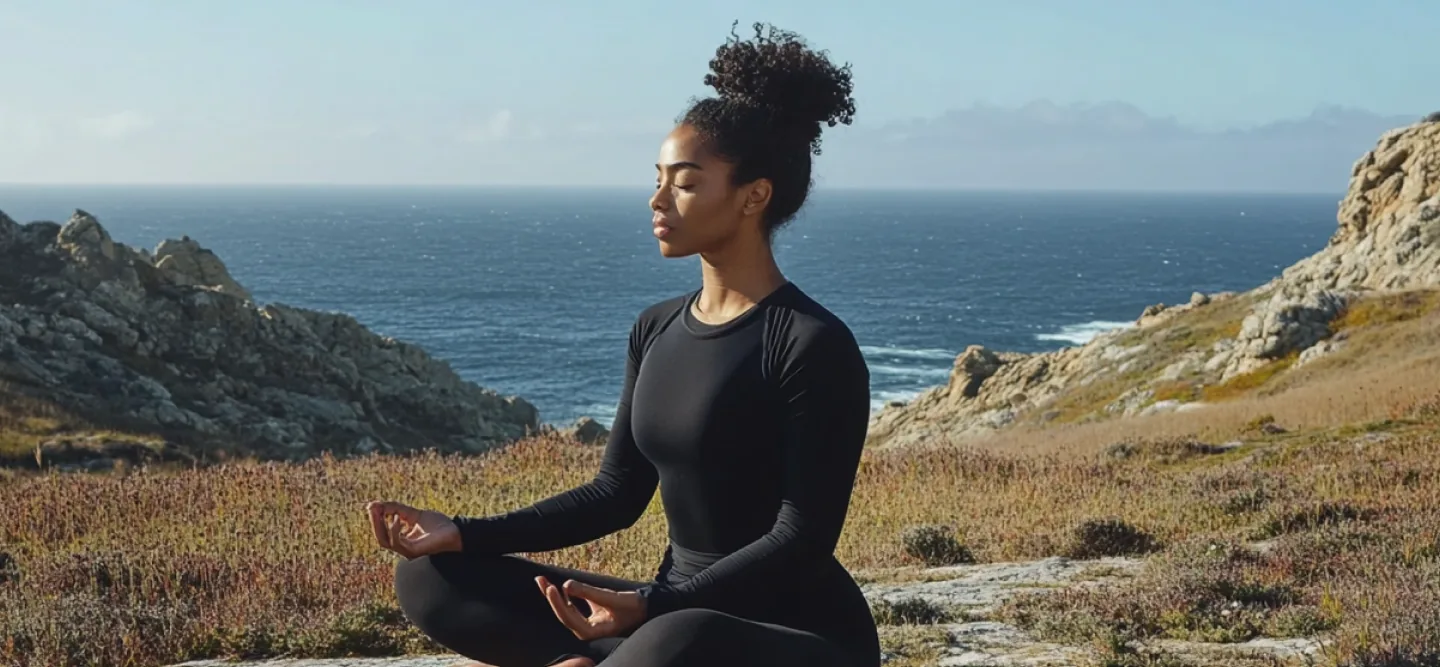 A yoga practitioner holding a core-strengthening pose